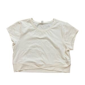 Old Navy Large Cropped Top Power Chill Cream Go Dry Short Sleeve Tee